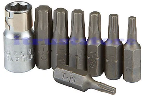 JUEGO DE HERRAMIENTAS MICRO MINI BIT STAR HEX TORX BROCAS T10 T15 T20 T25 T27 T30 T40 TORK TIP - Imagen 1 de 3