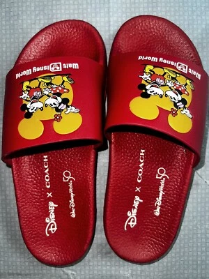 Disney X Coach Mickey & Minnie Mouse 50ª Talla 5 Eléctrico Rojo Deportivo Slide C8740 Foto 1 de 4