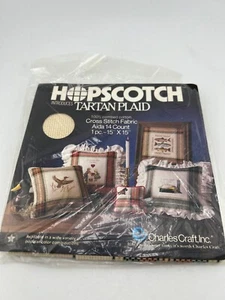 NEW Hopscotch Cross Stitch Fabric Aida 14 Count 15” x 15” Tartan Plaid - Picture 1 of 6