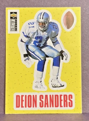 1996 Collectors Choice DEION SANDERS Stick-Ums Card #S8 Cowboys HOF - Image 1 of 2
