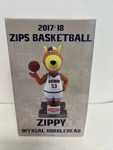 ZIPPY University of Akron Zips Basketball SGA Mascot Bobblehead In Box Cover
