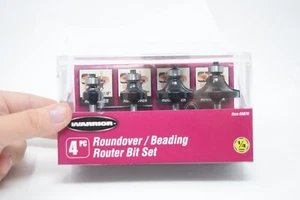 Unused Warrior Roundover / Beading Router Bit Set 4 pc Set #68870 1/4 Shank - Picture 1 of 7