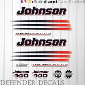 Johnson 140 HP Four Stroke EFI 2003-2005 White Cowling Outboard Decals Set - Picture 1 of 1