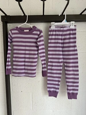 EUC Hanna Andersson striped Long John Pajamas SIZE 110 US 5 Stripes Purple - Image 1 of 4