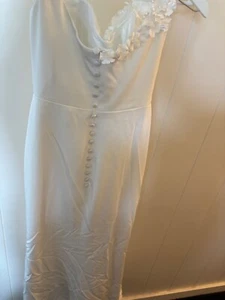Sheath Sweep-Brush Train Elastic Cloth Wedding Dress CW2675 - Picture 1 of 5