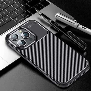 TPU Carbon Case für Apple iPhone 16 Pro Max Schutzhülle Fiber Muster Kohlefaser - Bild 1 von 6