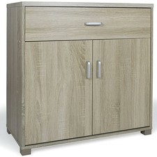 Mobile Madia con Cassetto Ante 2 Ripiani Mobiletto Credenza Design Moderno Querc