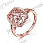 Gemstone Morganite Diamonds 10k Rose Gold Antique Filigree Engagement Fine Ring 