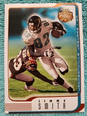 2002 FLEER FOCUS JIMMY SMITH #17 JERSEY EDITION JE JACKSONVILLE JAGUARS  - Image 1 of 4