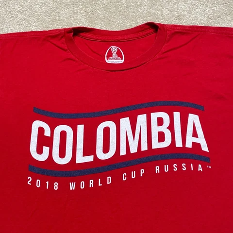 Colombia Football Shirt Men Small Adult Red FIFA 2018 World Cup Russia Soccer Cover