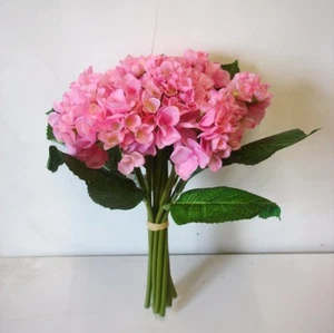Nuevo racimo de hortensia rosa x8 flores de seda artificial - Imagen 1 de 2