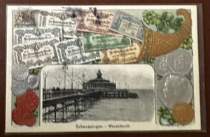 NETHERLANDS 1800' EMBOSSED MONEY & 10 COINS ON POSTCARD COIN ON POSTCARD -P18042 - Picture 1 of 2