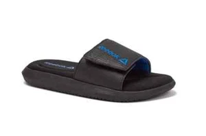 NEW Reebok Memory Foam Slide Sandals- USA Seller - Blue & Black - Size 2 US - Picture 1 of 2