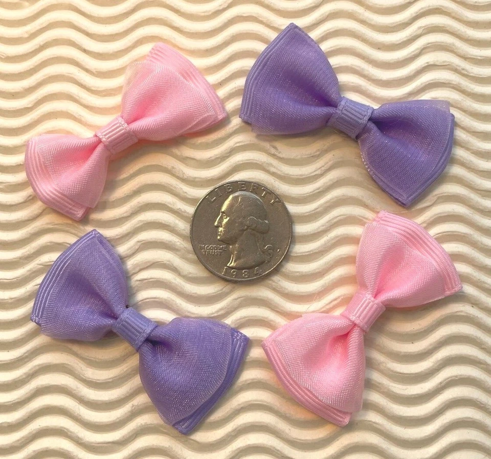 Apliques de arco de cinta de grosgrain/organza de 2 capas ST438 30 piezas x (1 7/8") Foto 1 de 1