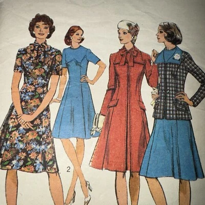 STYLE 4982 c.1975 sz 14 B36"/92cm Coat/Jacket and Dress USED but checked GC - Image 1 of 4