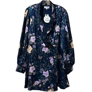 Lost + Wander XL Long Sleeve Floral Faux Wrap Mini Dress NWT Y8 - Imagen 1 de 8