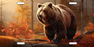Bear License Plate Grizzly Black Personalized Custom Add your own Text - Picture 1 of 7