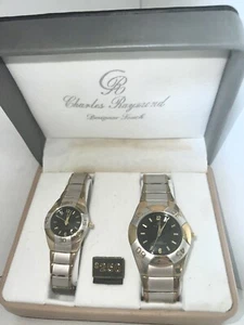 Charles Raymond Quartz "His & Hers" Two Tone Quartz Water Resistant Watch Set - Picture 1 of 2