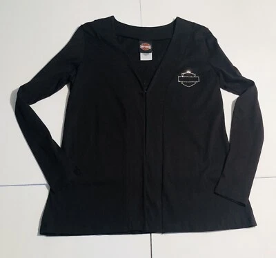 Cárdigan Harley Davidson para mujer negro Fly Away frente abierto Youngstown Ohio talla Xs Foto 1 de 4