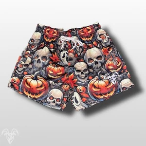 Jack O Latern Halloween Design - 5 in Inseam Mesh Shorts - Zipper Pockets - Picture 1 of 5