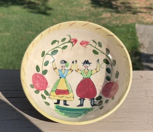 Vintage Pennsylvania Volkskunst niederländisch 5 7/8" Durchmesser Schale handbemalt - Bild 1 von 4