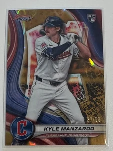 Kyle Manzardo Topps Bowman's Best 2024 Gold Refractor /50 Cleveland Guardians - Bild 1 von 2