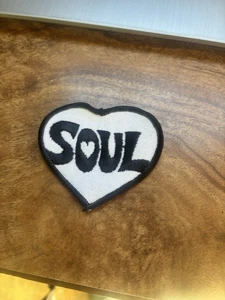 Heart Soul schwarz weiß 80er 90er Patch Vintage selten 3" Hippie Love Jacke Tasche Retro - Bild 1 von 4