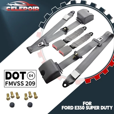 Kit de correa de cinturón de seguridad ajustable de 3 puntos premium 2 piezas para Ford E-350 Super Duty Foto 1 de 4