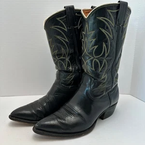 Stivali da cowboy vintage NOCONA BOOTS da uomo neri taglia 9 1/2 D stile pelle conciata 1221 - Foto 1 di 10