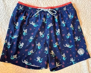 Chubbies Men's Navy Blue Swim Trunks with Merman Print Size Medium #498 - Picture 1 of 6
