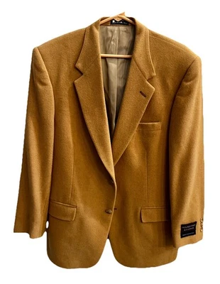 Abrigo Blazer De Colección Roundtree Yorke Para Hombre Deportivo Dos Botones Bronceado/Beige Camello Camello-41R Foto 1 de 4