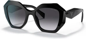 Prada PR 16WS 1AB5D1 Black Plastic Geometric Sunglasses Grey Gradient Lens - Picture 1 of 8