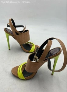 Donald J Pliner Womens Brown Green Ankle Strap Stiletto Strappy Heels Size 7M - Picture 1 of 7