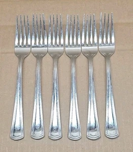 Reed & Barton Walden Menge 6 Tafelgabeln 8" Edelstahl Besteck - Bild 1 von 5