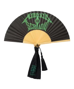 AJOBYAJO SCR x AJOBYAJO Fan Black – Korean Paper Folding Fan w/ Tassel - Picture 1 of 3
