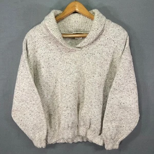 Northern Reflections Mens Sweater Knit Beige Speckled Oversized Collared - Picture 1 of 12