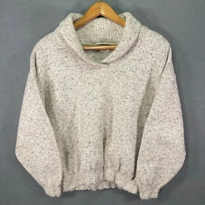 Northern Reflections Mens Sweater Knit Beige Speckled Oversized Collared - Image 1 of 4
