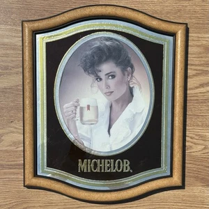 Vintage 1983 Michelob Beer Girl with Mug Sign Mirror - Picture 1 of 3