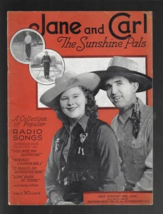JANE & CARL The SUNSHINE PALS SONGBOOK 1941 Collection of Radio Western Songs - Imagen 1 de 2