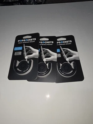 3pcs PopSockets PopMount: Multi-Surface Mount - Black NEW - Imagem 1 de 2
