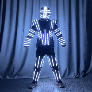 Multicolor LED Robot Costume Clothing Robots Suit DJ Traje Party Show Glow - Picture 1 of 5