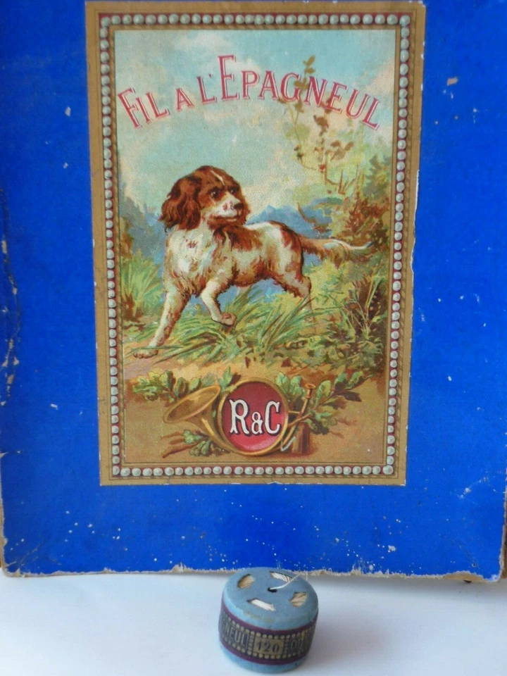 mercerie ancienne capsule cœur de lin blanc Fil à l' Epagneul N° 120 R&C - Photo 1/1