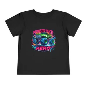 Monster Truck Hero Toddler Tee, Fun Kids Shirt, Birthday Gift, Playful Outfit, - Picture 1 of 21