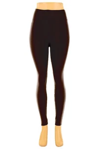Tummy Tuck Seamless High Waist Heavy Fleece Lined Stretchy Winter Legging Brown - Picture 1 of 1