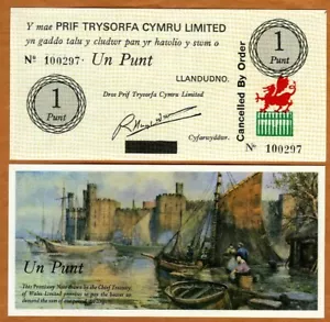 Wales, 1 pound, Black Sheep, 1969, P-NL, Cancelled By Order, UNC - Picture 1 of 1
