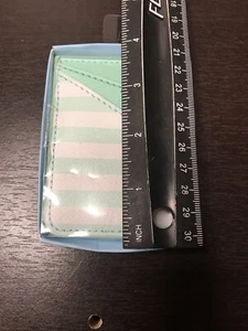 Universal Self Adhesive Card Holder For Phone Teal With White Stripes Free Ship - Picture 1 of 2