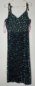 Vestido Betsey Johnson Mujer Espagueti Plisado Floral Mediodi Multicolor Talla 14 - Imagen 1 de 10