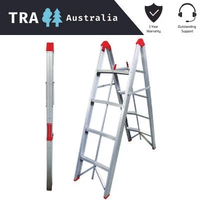 4 STEP COLLAPSIBLE PORTABLE LADDER PLATFORM BENCH STOOL TELESCOPIC - image 1 of 4