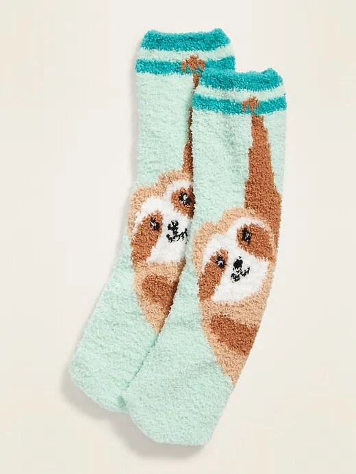 NUEVO CON ETIQUETAS Calcetines Acogedores Difusos Chenilla Suave Azul Marino Antiguo Para Mujer NUEVO Verde Como Nuevo Foto 1 de 1