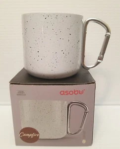 Karabiner Edelstahl 12 Unzen Camp-Fire Kaffeebecher mit Rucksackclip Asobu - Bild 1 von 6